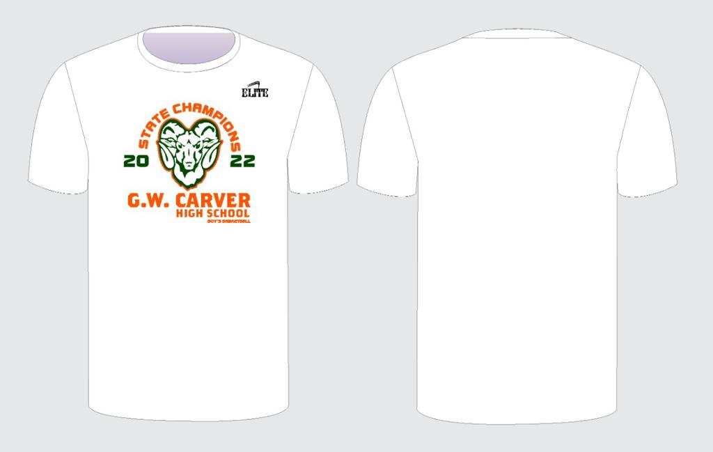 Carver Rams Champs - Shirt- White