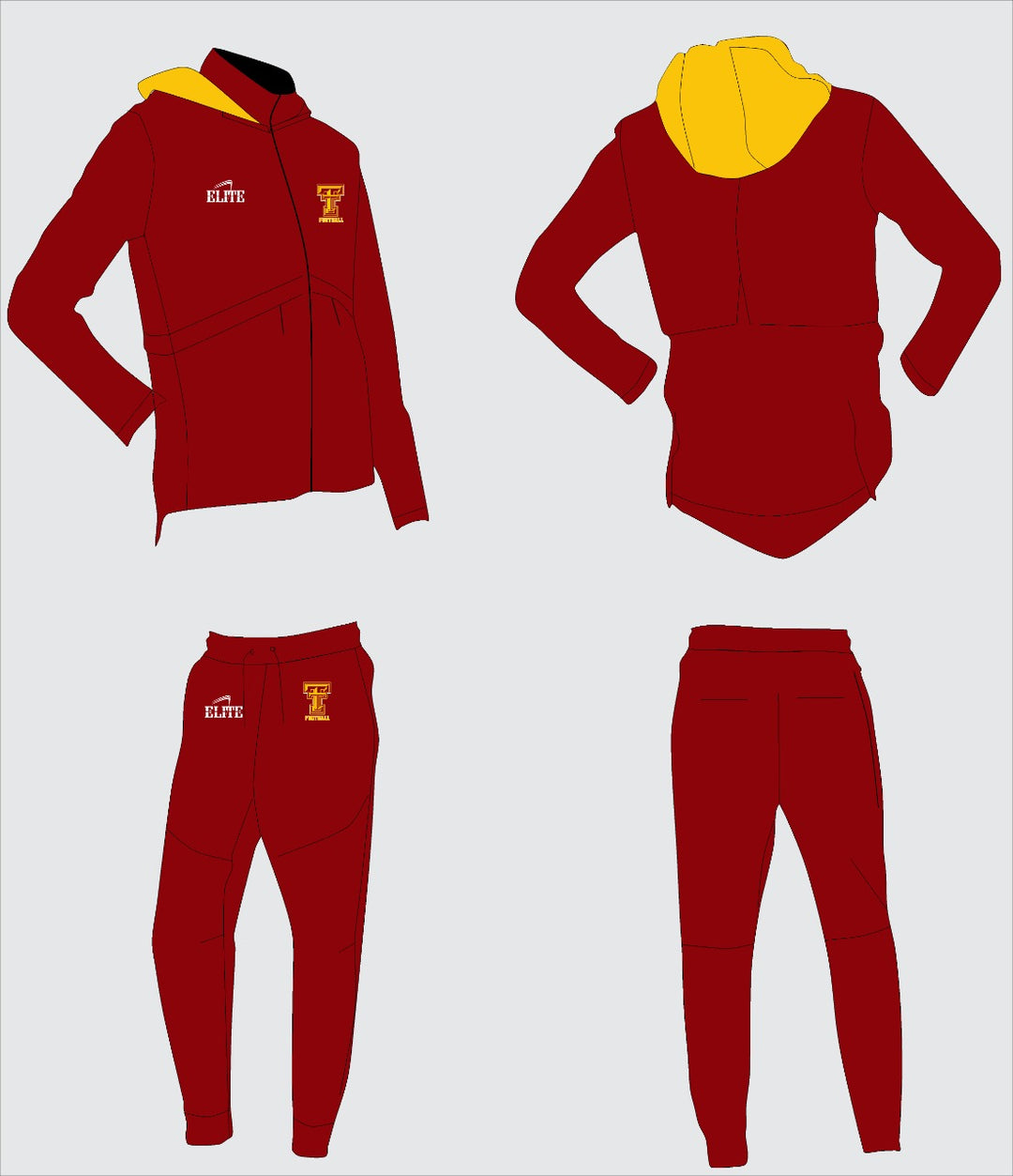 Tara Football -  Jacket and Pant Set - Brown
