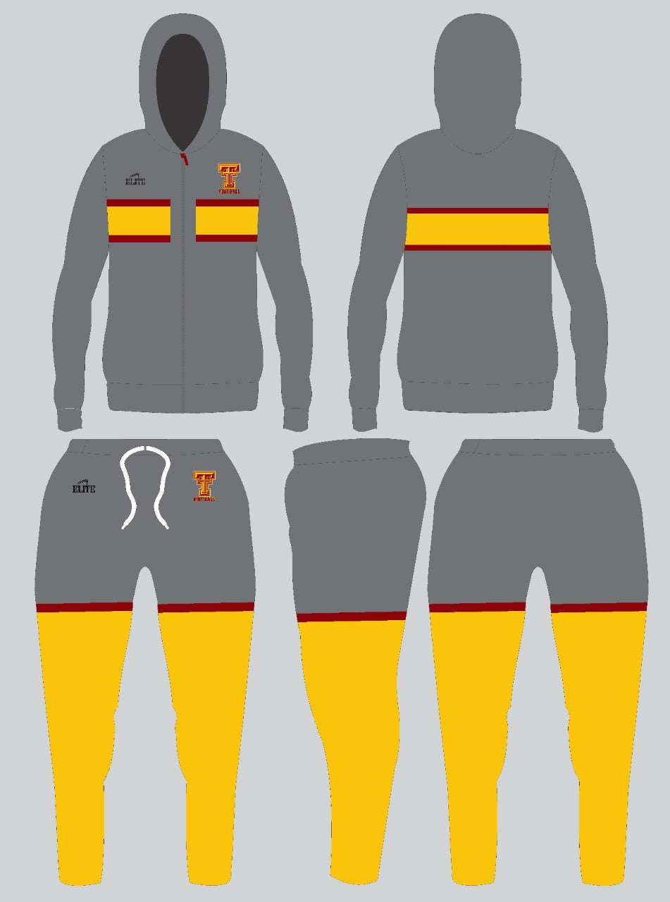 Tara Football -  Jacket and Pant Set - Gray - Yellow