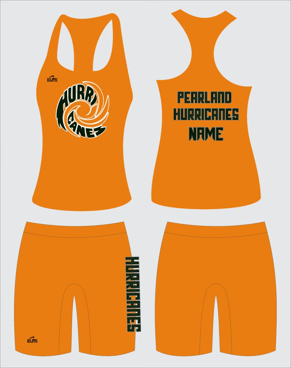 Pearland Hurricane - Women's Biker Set - Orange with Logo